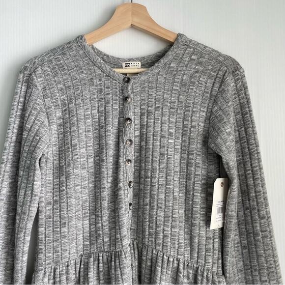 🆕 Billabong always lounging long sleeve soft and comfy grey dress NWT size xs - Picture 3 of 13